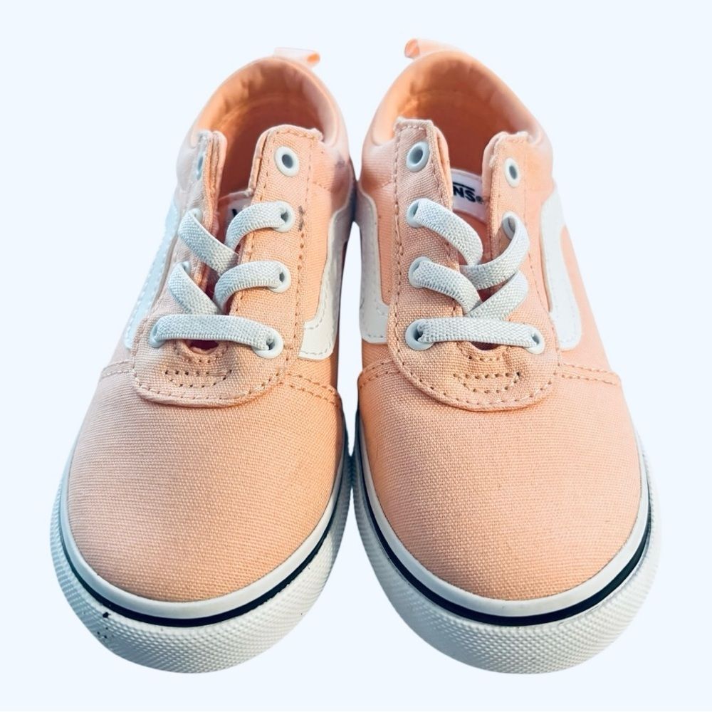 Vans Kids Peach and White Sneakers‎